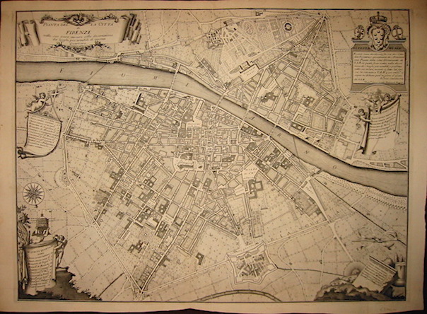 Ruggieri Ferdinando (1691-1741) Pianta della città  di Firenze nelle sue vere misure colla descrizione dei luoghi più notabili di ciascun Quartiere 1731 (1 Settembre) Firenze 